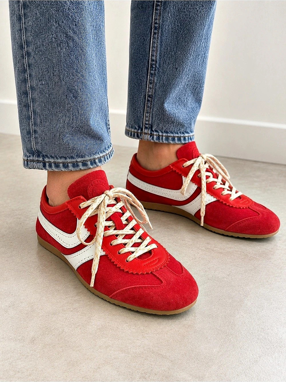 Dries Van Noten Bradley Red & White Sneakers EU 38